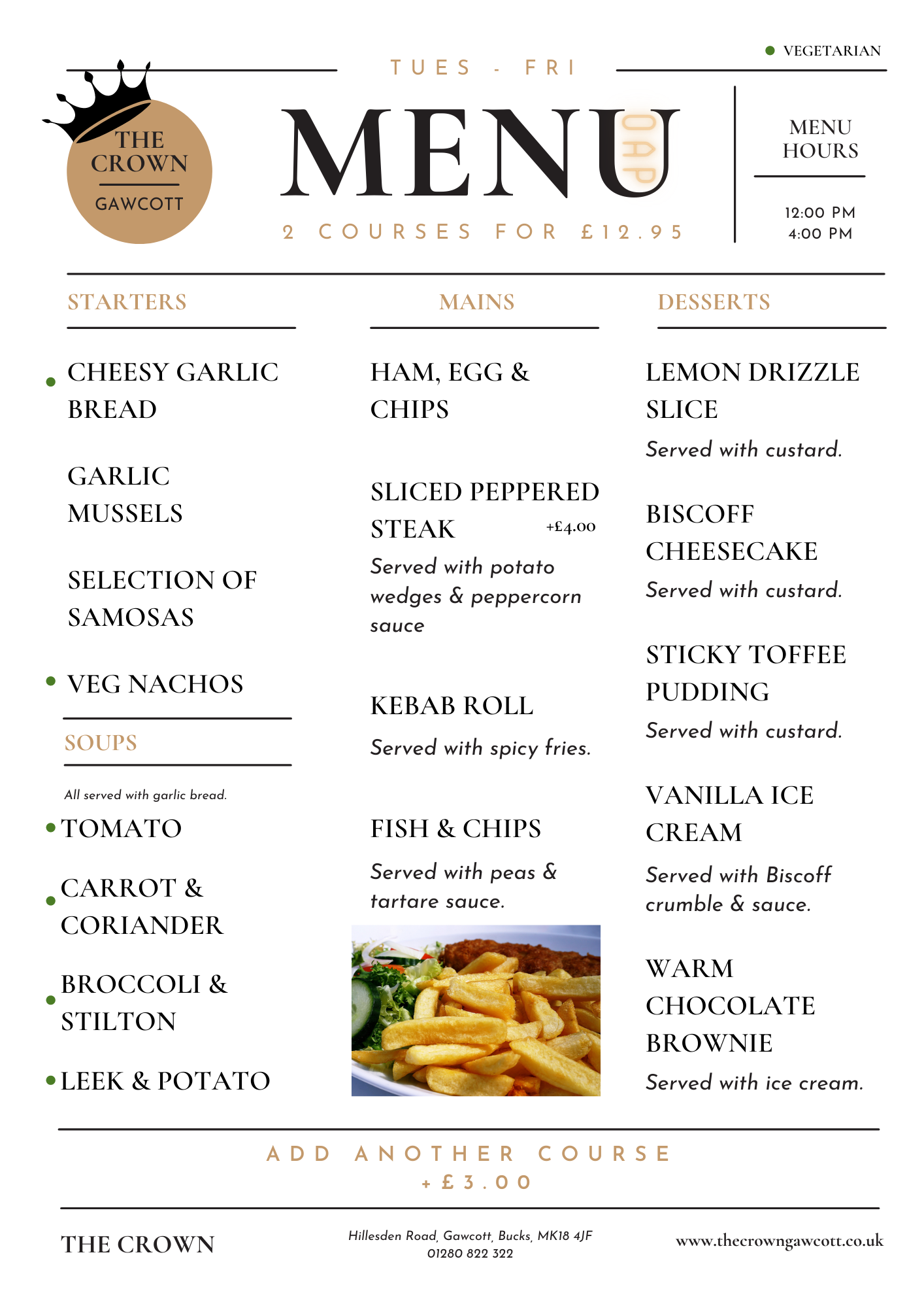 Menus – The Crown Pub 